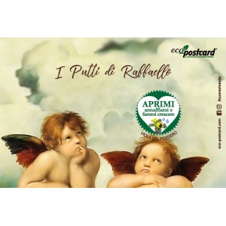 Eco-Postcard Artistica - Putti Raffaello con Realtà Aumentata