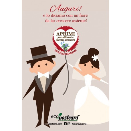 Eco-Postcard per annunciare o celebrare il tuo matrimonio - Nontiscordardime