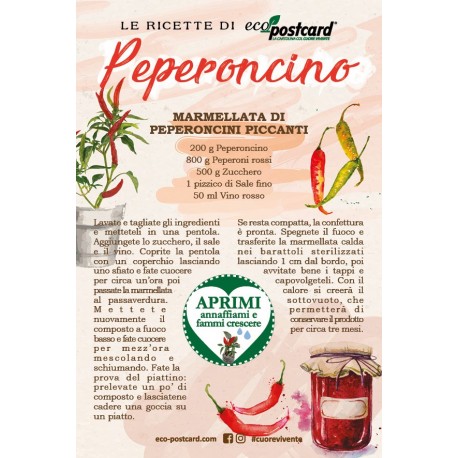Eco-Postcard con Ricetta Marmellata peperoncini piccanti