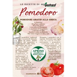 Eco-Postcard con Ricetta Pomodori gratin