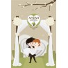 Eco-Postcard Auguri Sposi Partecipazioni Matrimonio Disegno Animato con Realtà Aumentata - Viola del pensiero