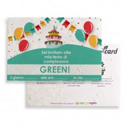 ECO-CARD cartolina piantabile personalizzabile sul FRONTE e prezzi decrescenti