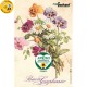 Eco-Postcard cartolina vintage con fiori | Fronte