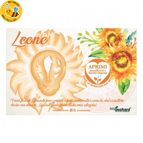 Eco-Postcard zodiaco Leone - girasole