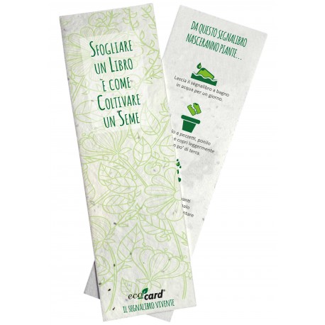 ECO-CARD segnalibro piantabile in carta biodegradabile con semi di
