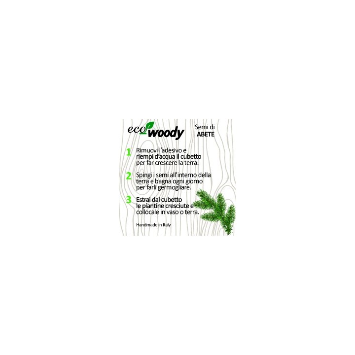 Eco-Woody Natalizio - Cubo di legno 100% ecologico con semi di Tagete