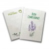 ECO-CARD Biglietto Pieghevole Augurale COMPLEANNO in carta piantabile - LAVANDA - 10x14 cm