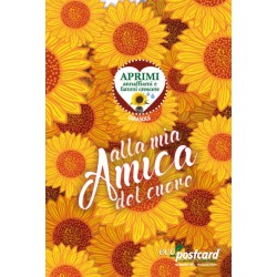 Eco-Postcard cartolina Auguri Regalo Amica con pianta di Girasole