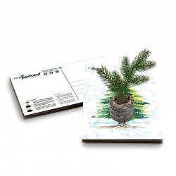Eco-Postcard cartolina natalizia con pianta di Abete