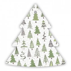 Eco-Card pallina natalizia in carta piantabile con piccoli alberi verdi- fiori misti
