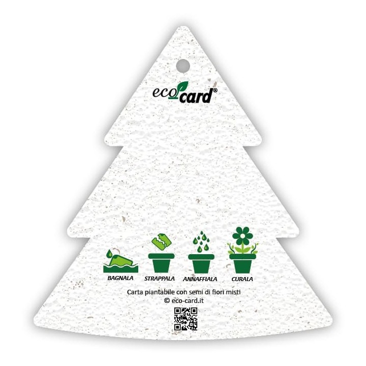 ECOCARD addobbi natalizi in carta piantabile con semi FIORI MISTI