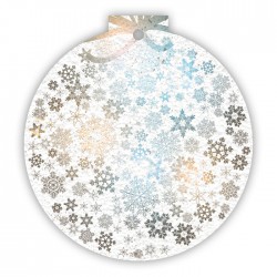 Eco-Card pallina natalizia in carta piantabile con fiocchi di neve - fiori misti
