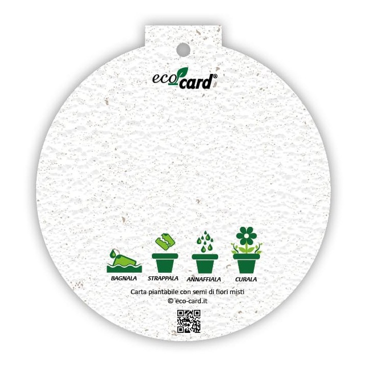ECOCARD addobbo natalizio in carta piantabile con semi FIORI MISTI