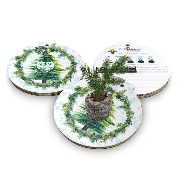 Pallina Natalizia ecologica Eco-Decors con illustrazione regali