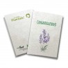 ECO-CARD - Biglietto Pieghevole CONGRATULAZIONI in carta piantabile - LAVANDA - 10x14 cm
