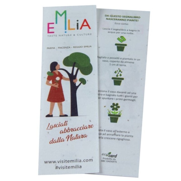 ECO-CARD Segnalibro piantabile con semi e stampa personalizzata FRONTE e RETRO