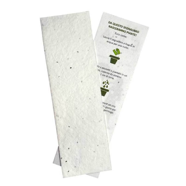 ECO-CARD Segnalibro piantabile con semi e stampa personalizzata FRONTE e RETRO