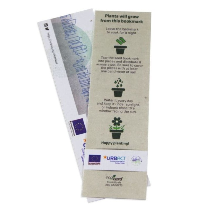 ECO-CARD Segnalibro piantabile con semi e stampa personalizzata FRONTE e RETRO