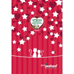 Eco-Postcard Love auguri per San Valentino Gatti innamorati con Realtà Aumentata - Ipomea