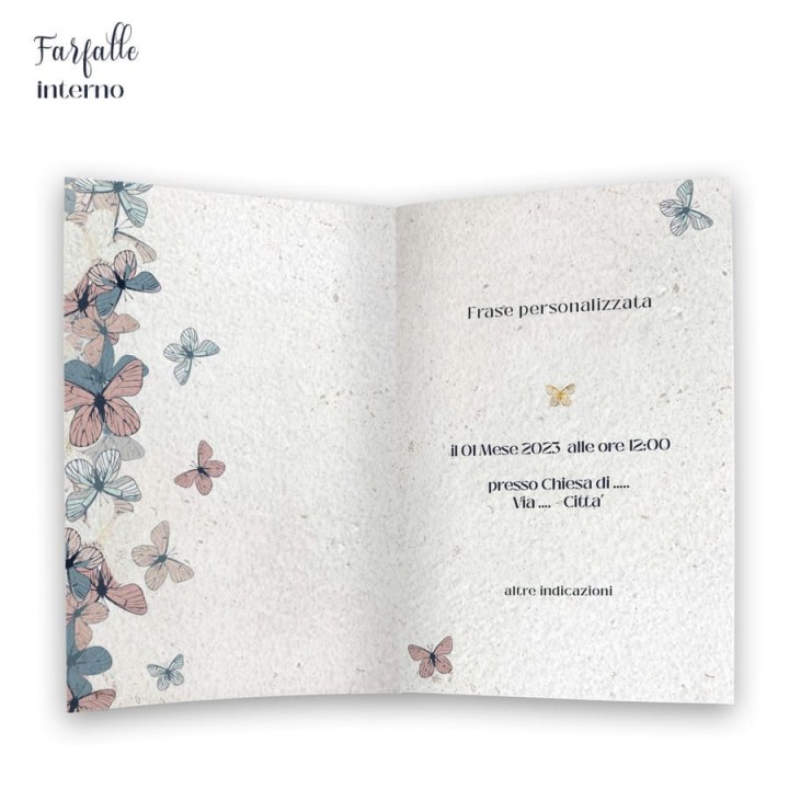 ECO-CARD INVITO PARTECIPAZIONE PIEGHEVOLE piantabile personalizzabile FRONTE e RETRO