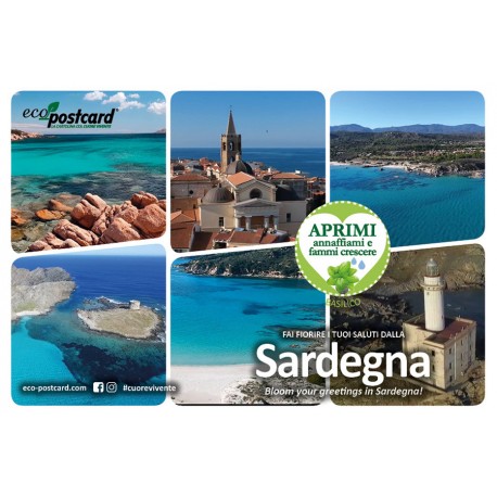 Eco-Postcard cartolina souvenir Spiagge Sarde
