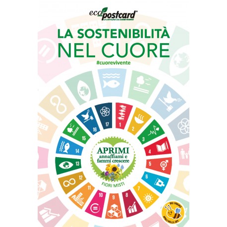Eco-Postcard LA SOSTENIBILITÀ NEL CUORE Agenda ONU 2030  OSS SDG con Realtà Aumentata