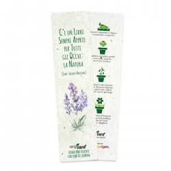 ECO-CARD segnalibro piantabile serie Evergreen con semi di LAVANDA 5x21 cm