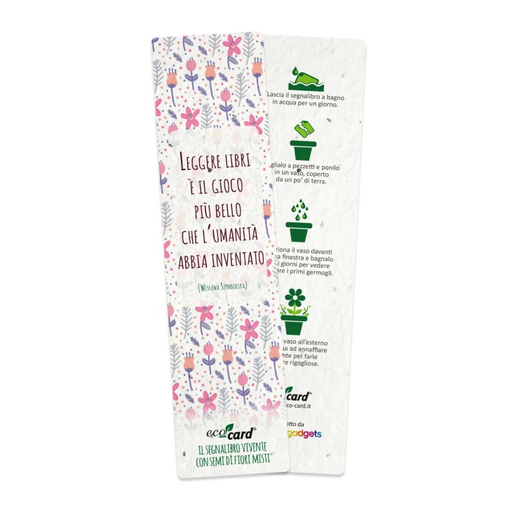 ECO-CARD segnalibro che germoglia piantabile con semi di FIORI MISTI