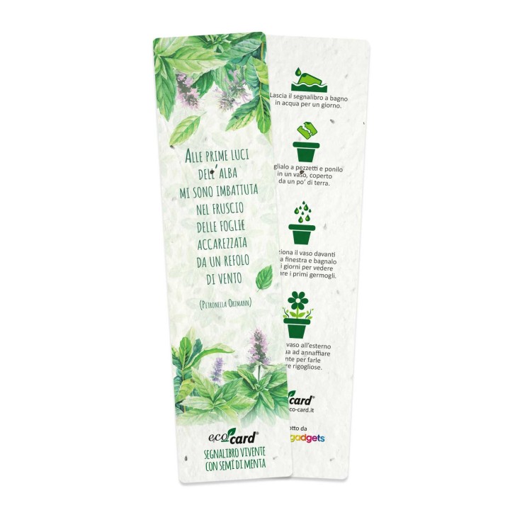 ECO-CARD segnalibro che germoglia piantabile con semi di Menta
