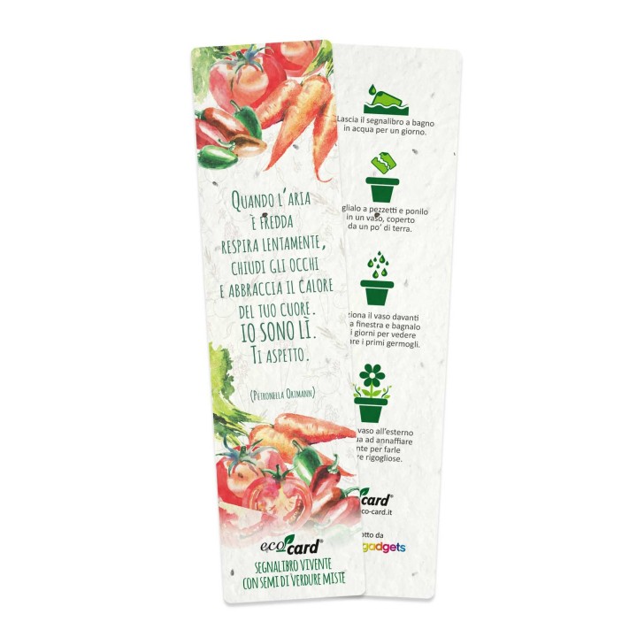 ECO-CARD segnalibro che germoglia piantabile con semi di Verdure Miste