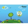Eco-Postcard Green Cartoon con disegno bambini che gira con semi di fiori misti