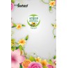 Eco-Postcard auguri con cornice di fiori misti che germogliano