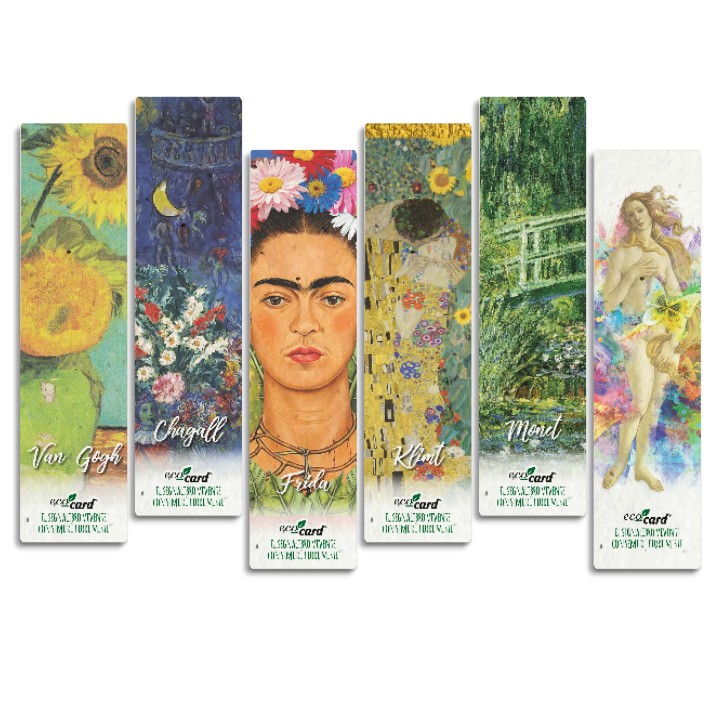 ECO-CARD 6 segnalibri piantabili assortiti serie ARTISTI