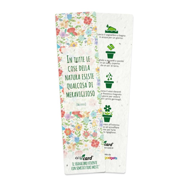 ECO-CARD 6 segnalibri piantabile assortiti serie citazioni con semi di fiori misti