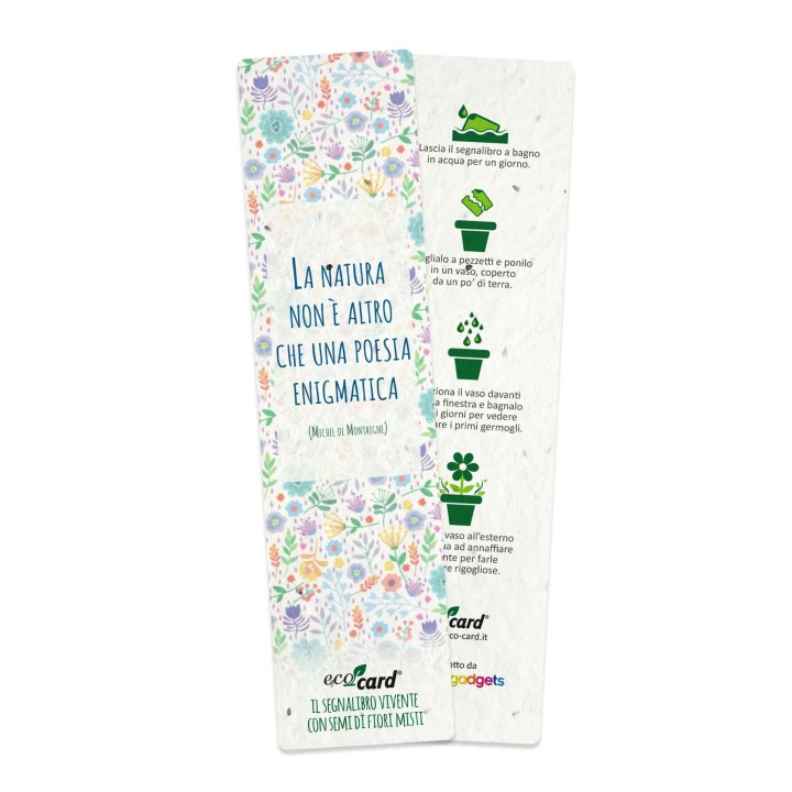 ECO-CARD 6 segnalibri piantabile assortiti serie citazioni con semi di fiori misti