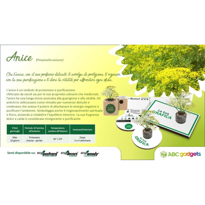 EcoPostcard con frase e dedica con semi di Amaranto