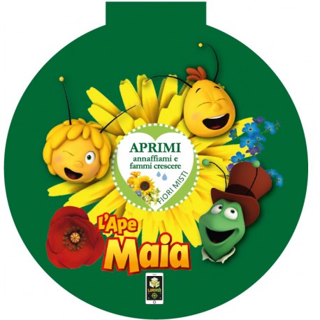 Eco-Decors pallina ecologica da cui nascono fiori con video dell’Ape Maia e il grillo Flip in realtà aumentata