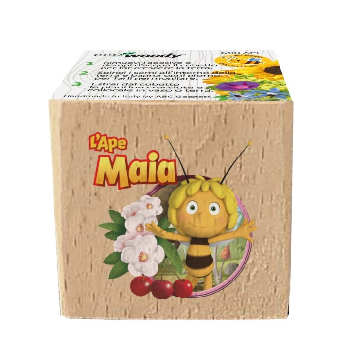 : Eco-Woody L’Ape Maia con calamita per attaccarlo al frigo e far nascere fiori amici delle api