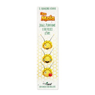 Segnalibro piantabile con semi di fiori illustrato con emoji de L'Ape Maia