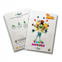 Eco-Card Biglietto piantabile animato Ape Maia Tanti Auguri