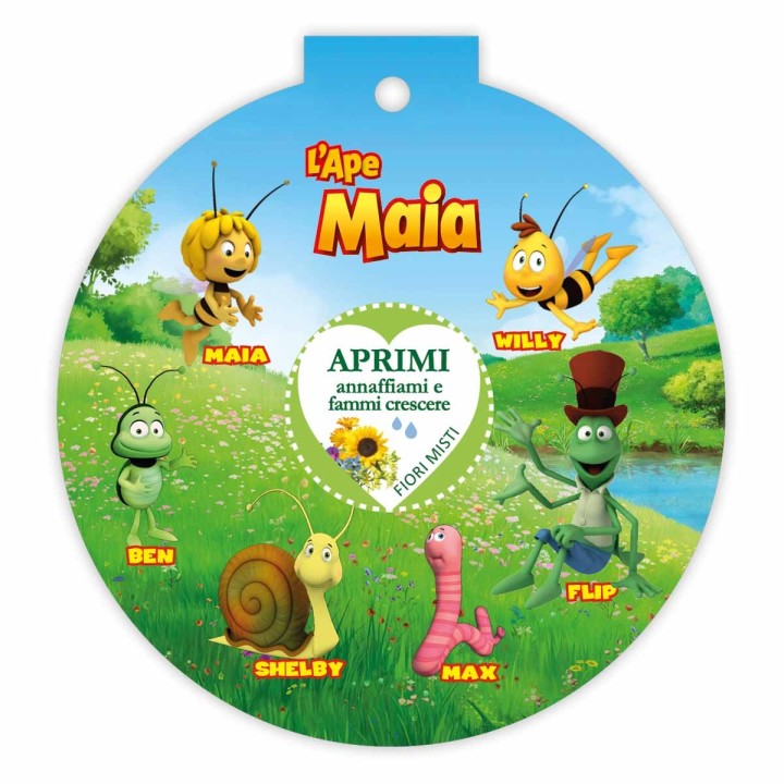 Eco-Decors pallina da cui nascono fiori con video personaggi de L'Ape Maia in realtà aumentata
