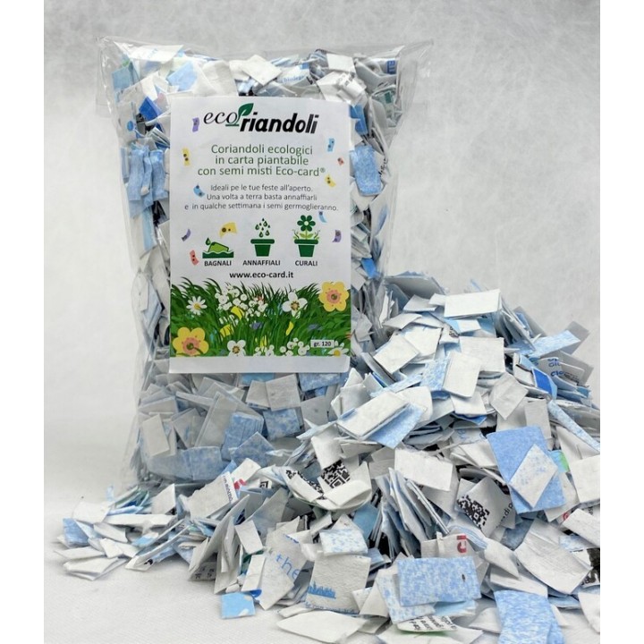 ECORIANDOLI COLORATI, coriandoli  ecologici in carta piantabile con semi di fiori misti
