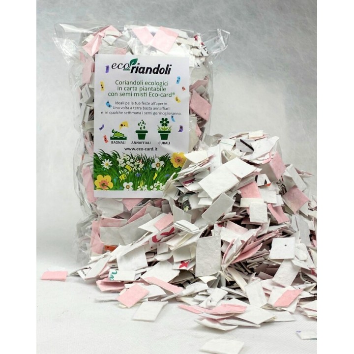 ECORIANDOLI COLORATI, coriandoli  ecologici in carta piantabile con semi di fiori misti