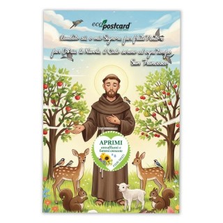 EcoPostcard San Francesco Frate Vento – Cartolina piantabile con canto del Cantico