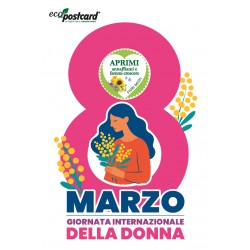 Biglietto Cartolina Ecologica Festa della Donna 8 Marzo con semi di Fior Misti