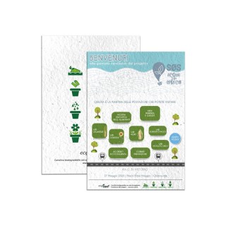 Eco-Card Foglio A4 Piantabile Con Semi Personalizzato Fronte e Retro