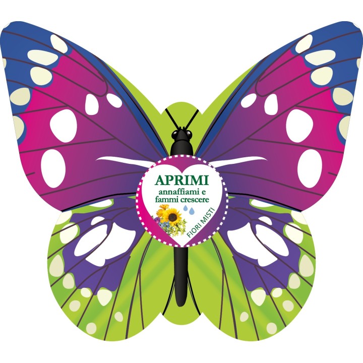 Eco-Decors Farfalla Illustrata – Decorazione piantabile con semi di fiori per api e farfalle