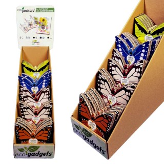 Espositore completo di 30 Eco-Decors dedicate alle FARFALLE ILLUSTRATE.