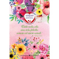 Eco-Postcard di auguri per San Valentino Citazione - Viola del pensiero